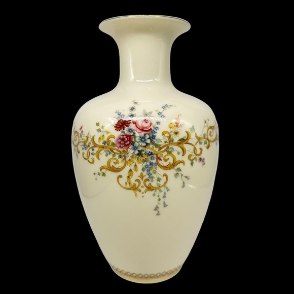 Lenox Accents Vintage Lenox Queens Garden Vase Large Floral Made In